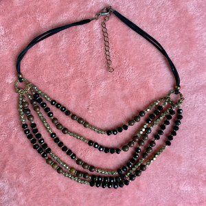 Layered Beaded and Rhinestone Necklace